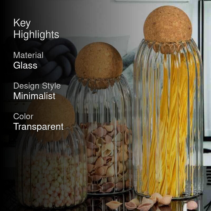 Poppiko Storage Jar Set with Cork Ball Lid - Set of Three media 2