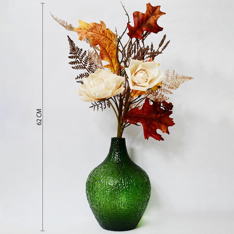 Amberosa Artificial Rose & Fall Leaves Bunch media 5