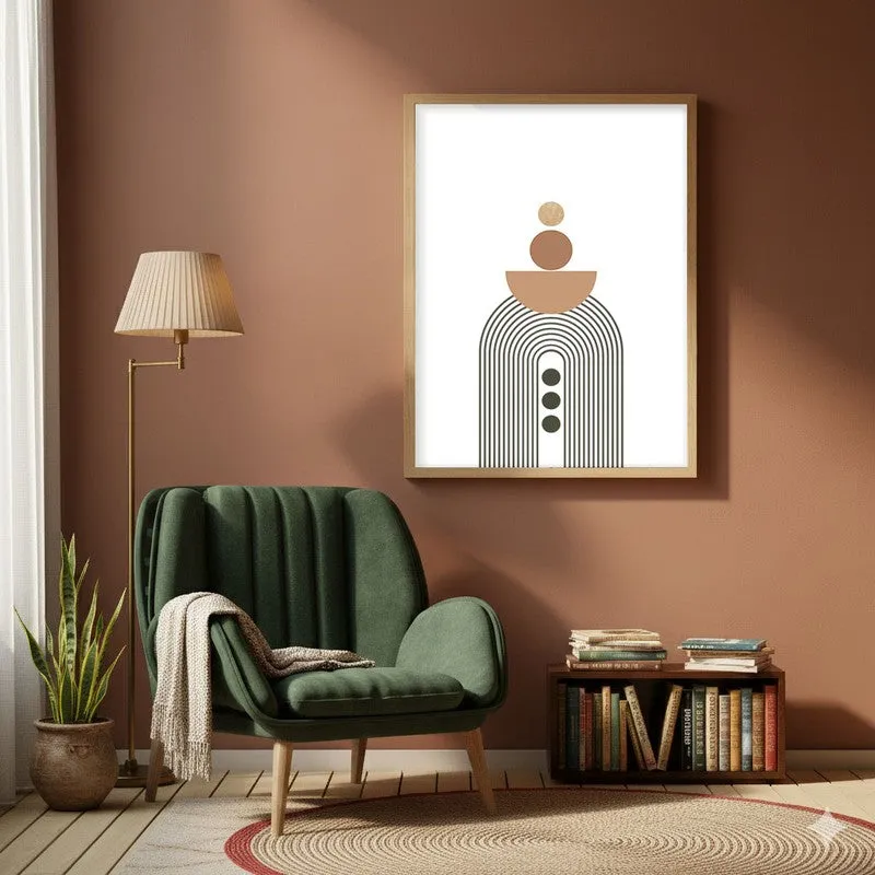 Earthen Rise Canvas Wall Painting With Brown Frame media 6