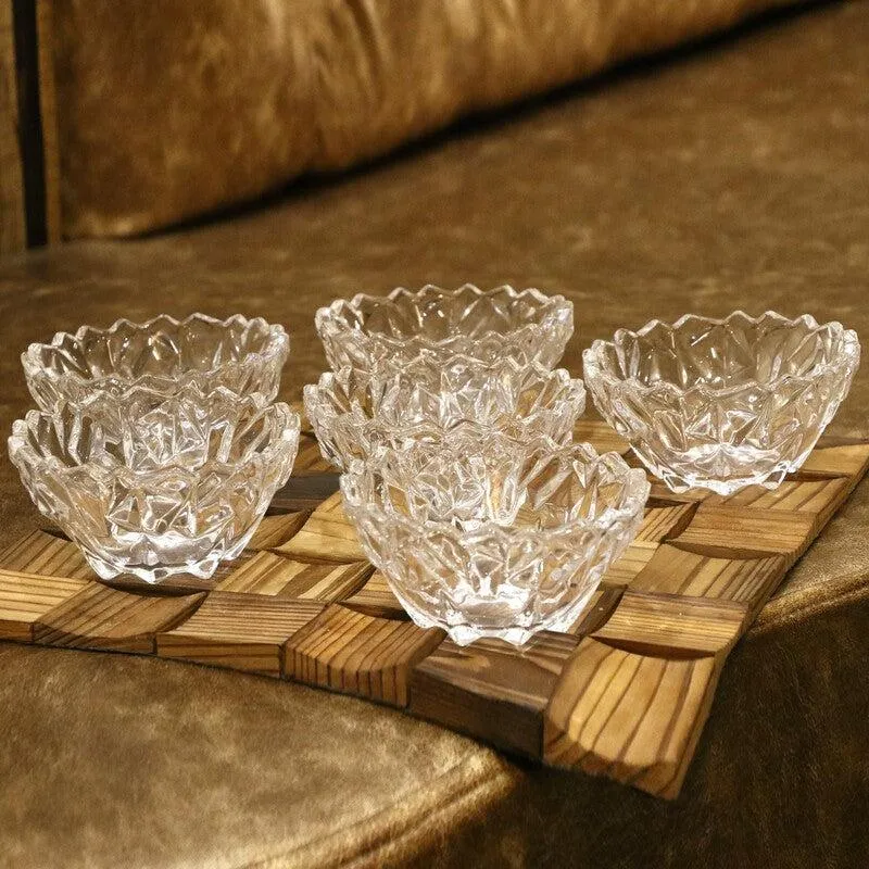 Daisy Glass Dessert Bowl (200 ML Each) - Set Of Six media 1