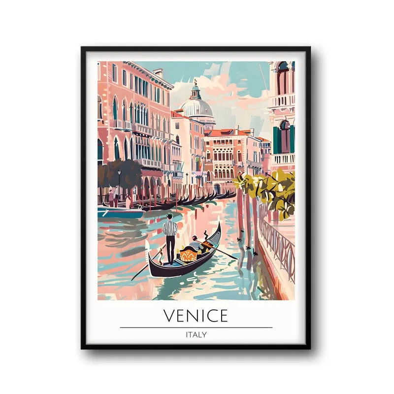 Vintage Venice Framed Canvas Wall Painting media 5