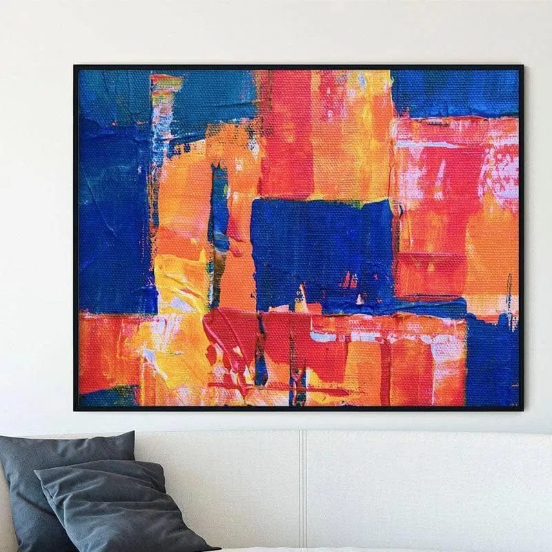 Vibrant Abstract Canvas Wall Painting - Black Frame media 3
