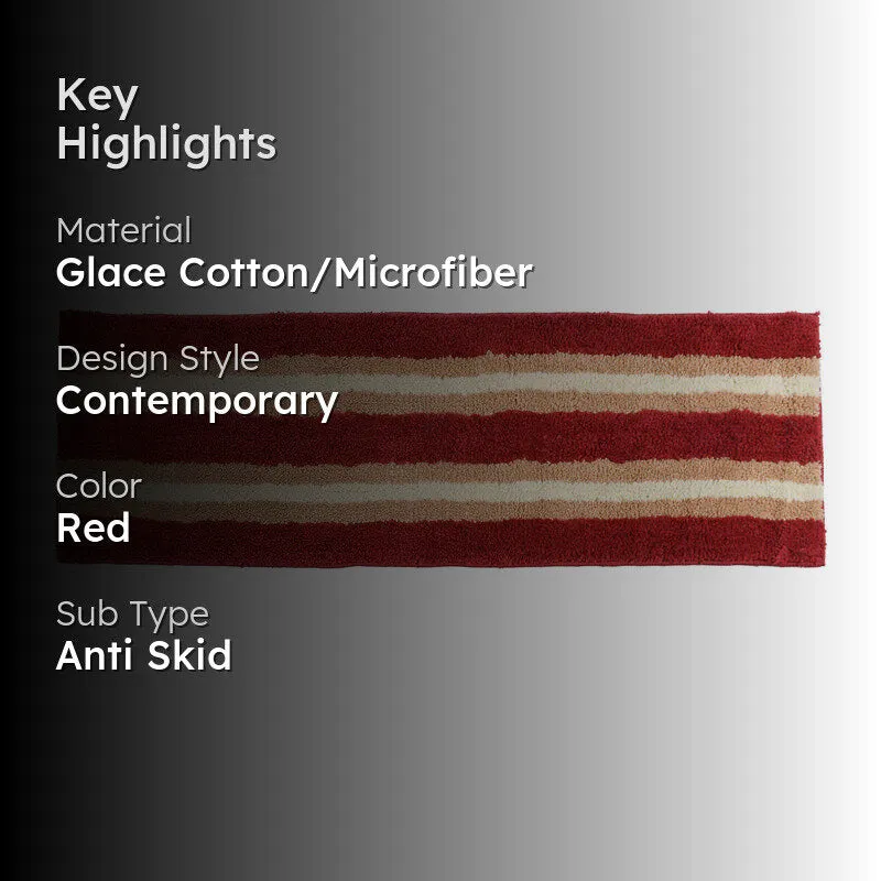 Striata Micro Fiber Runner Rug - Red media 2