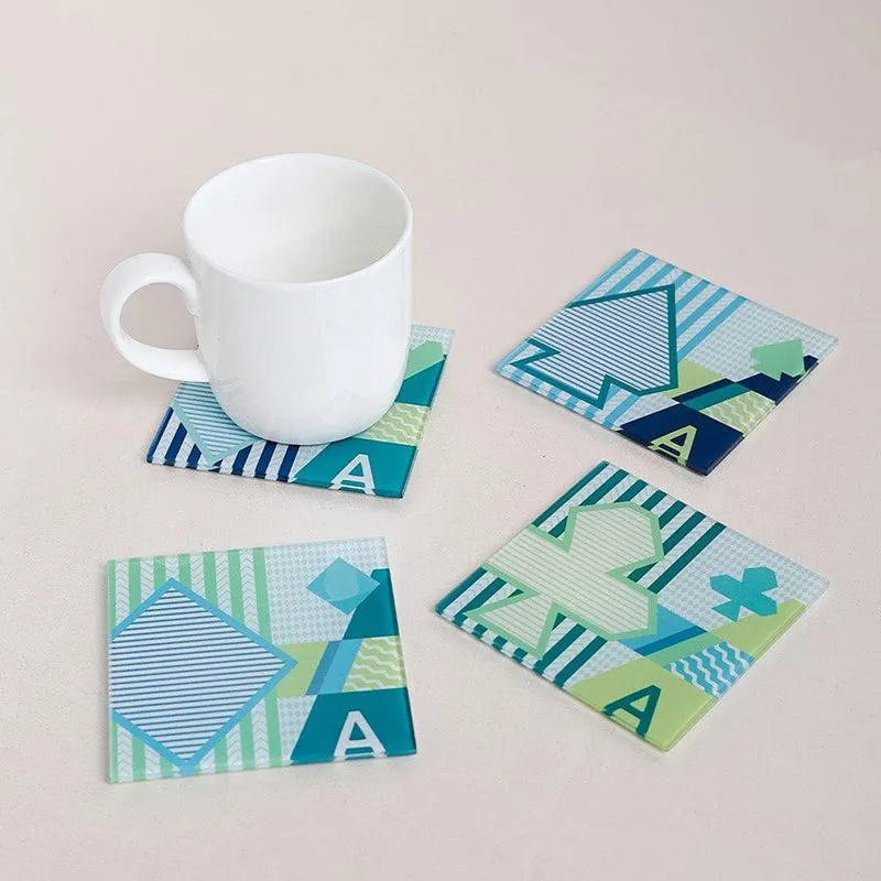 Royal Flush Glass Coaster (Green) - Set Of Four media 6