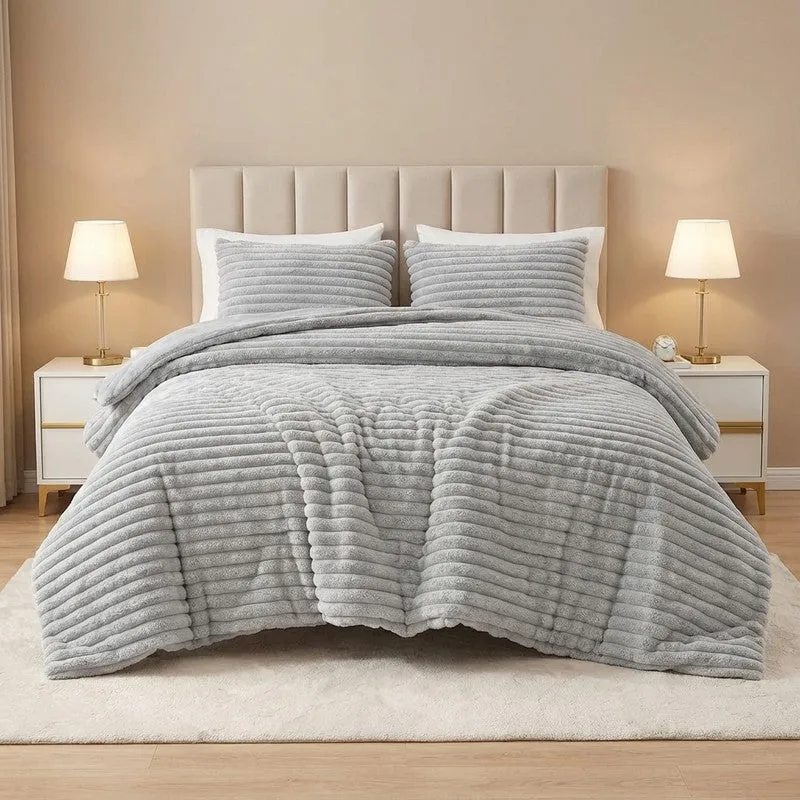Pure Drape Comfort (Grey) Bedding Set - Four Piece Set media 1