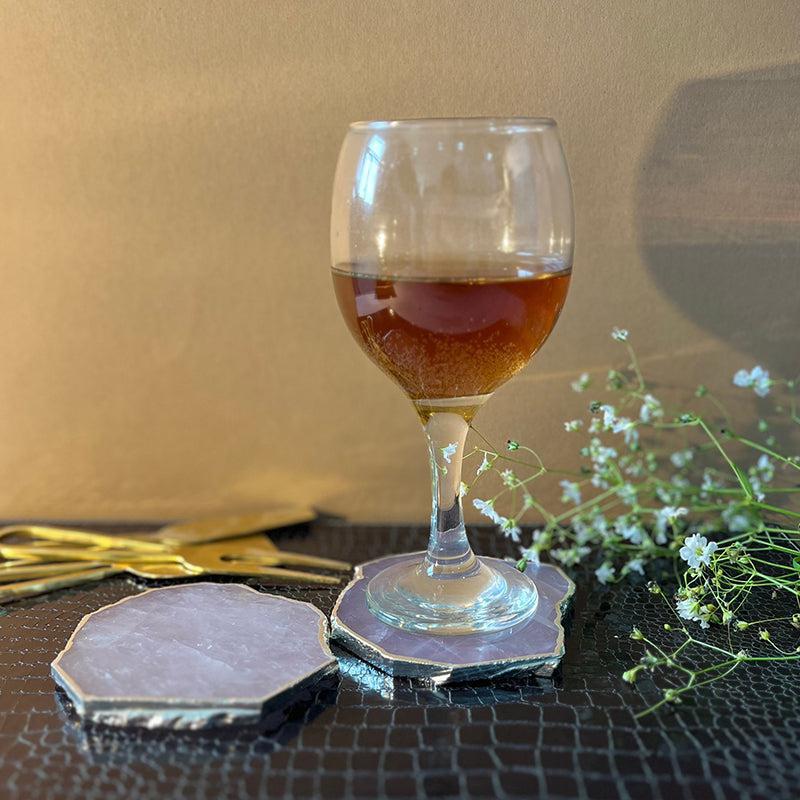 Lovestone Rose Quartz Coaster - Set Of Two