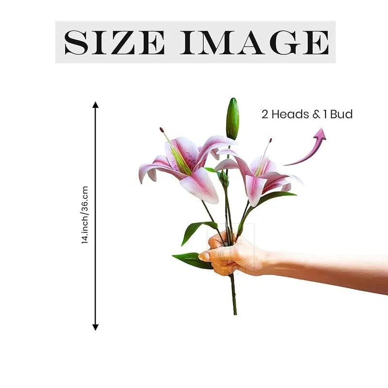 Lilium Roose Silk Artificial Flower Sticks - Pink media 9