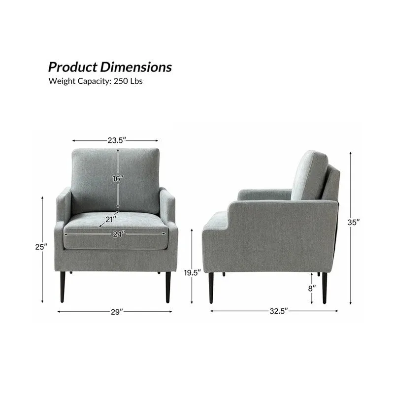 Nexora Neem Wood Accent Chair - Light Grey media 6