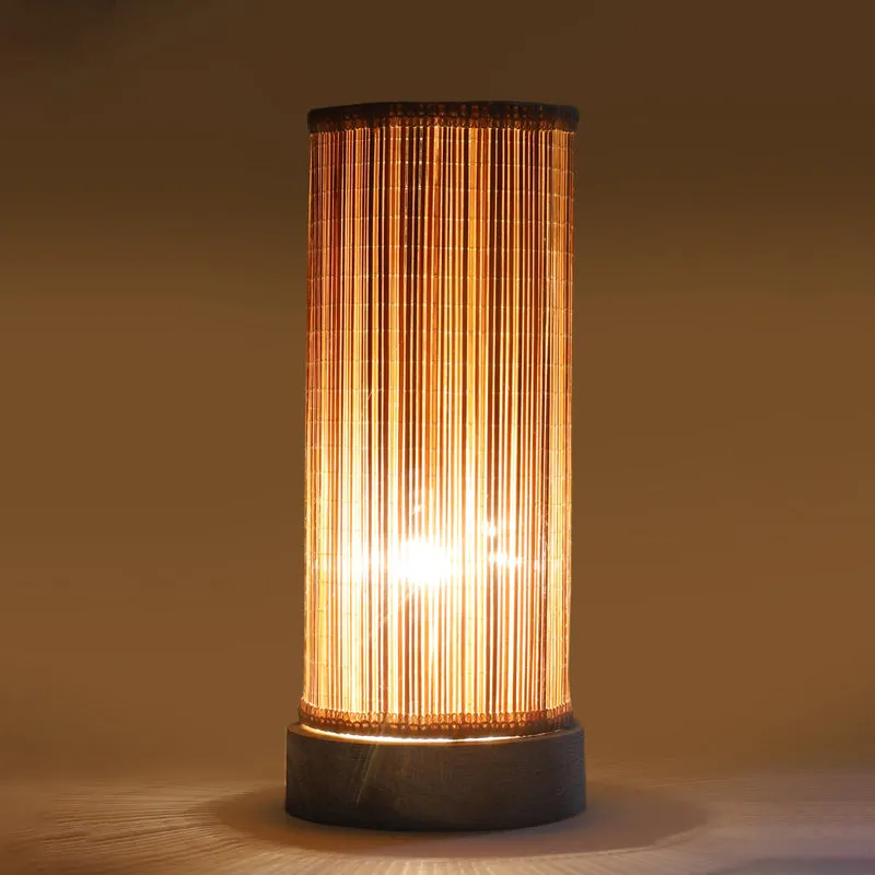 Canevia Cylindra Curve Bamboo Table Lamp - Off White media 5