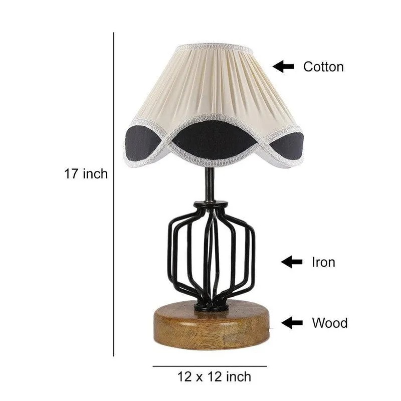 Vinatge Cosmo Fabric Table Lamp - White,Black media 7
