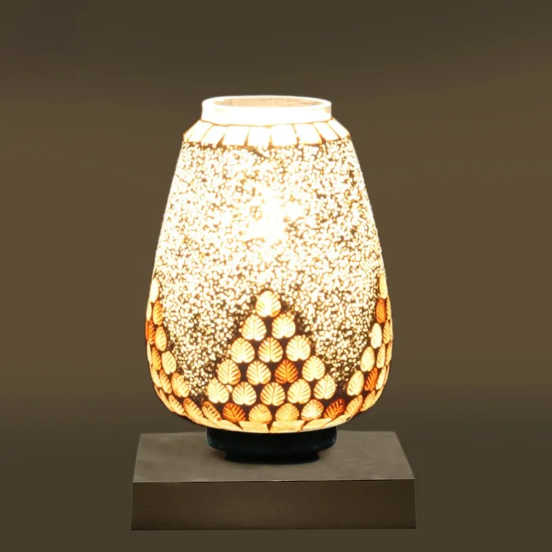 Glowflame Glass Table Lamp With Wooden Base - Multicolor media 8