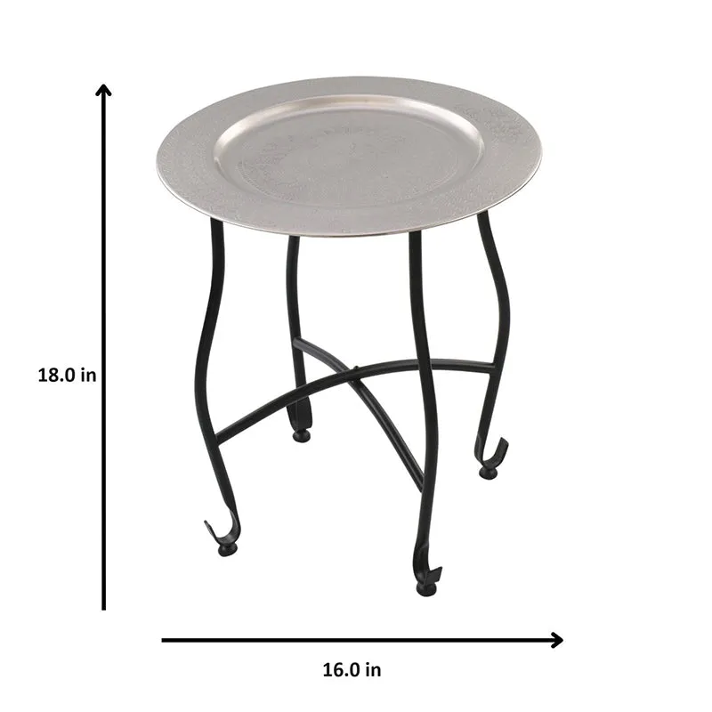 Etch Tribe Iron Side Table - Silver media 5