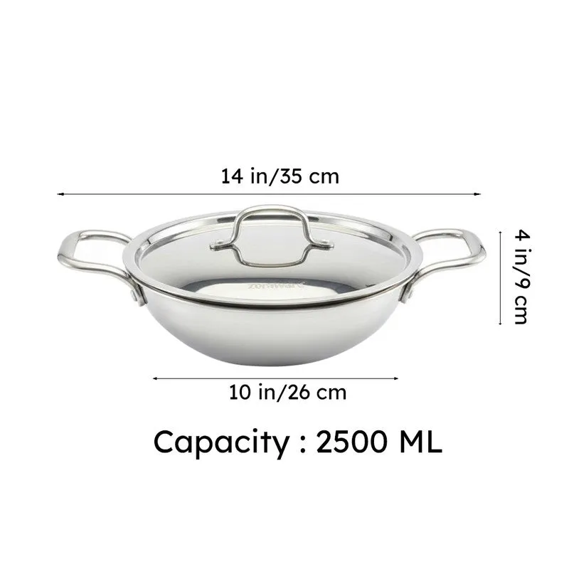 Zoraware Kadhai With Lid - 2500 mL/24 CM media 9