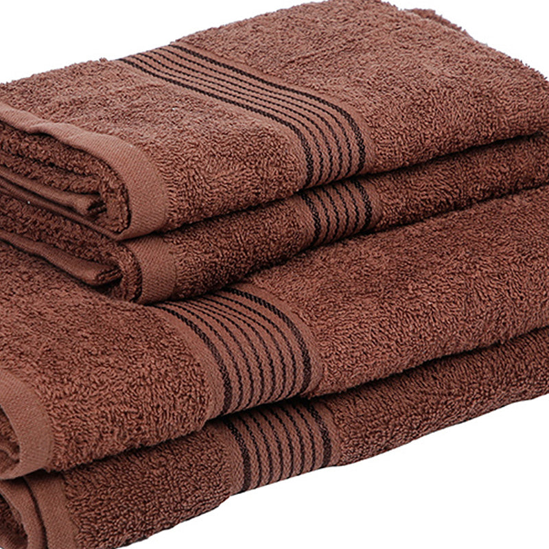 Nuage Cotton Towel Set (Brown ) - Set Of Four media 6