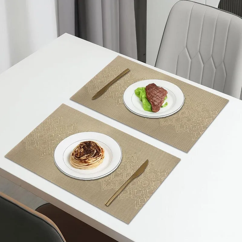 Averin Golden Rectangle PVC Table Mats - Set Of Two media 1