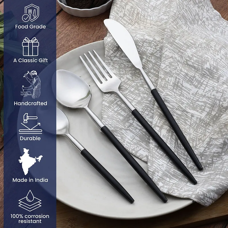 Stirling Cutlery Set (Silver & Black) - Four Piece Set media 7