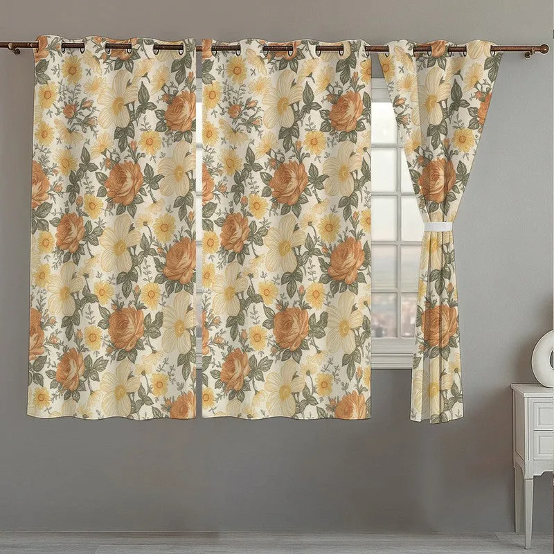 Sunny Meadow Floral Curtain - Set Of Three media 1