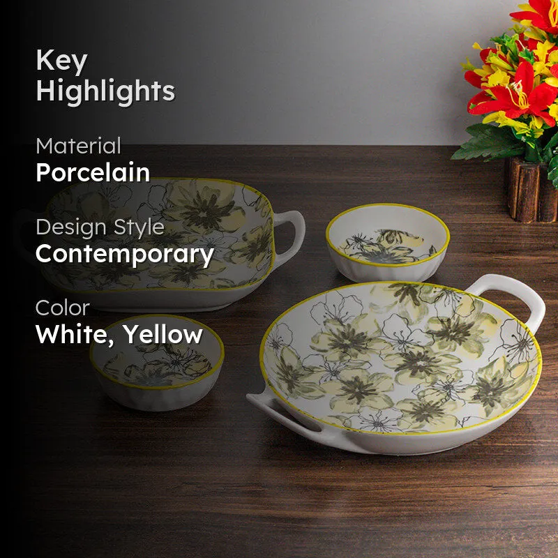 Verdant Bloom Porcelain Platter - Four Piece Set media 2