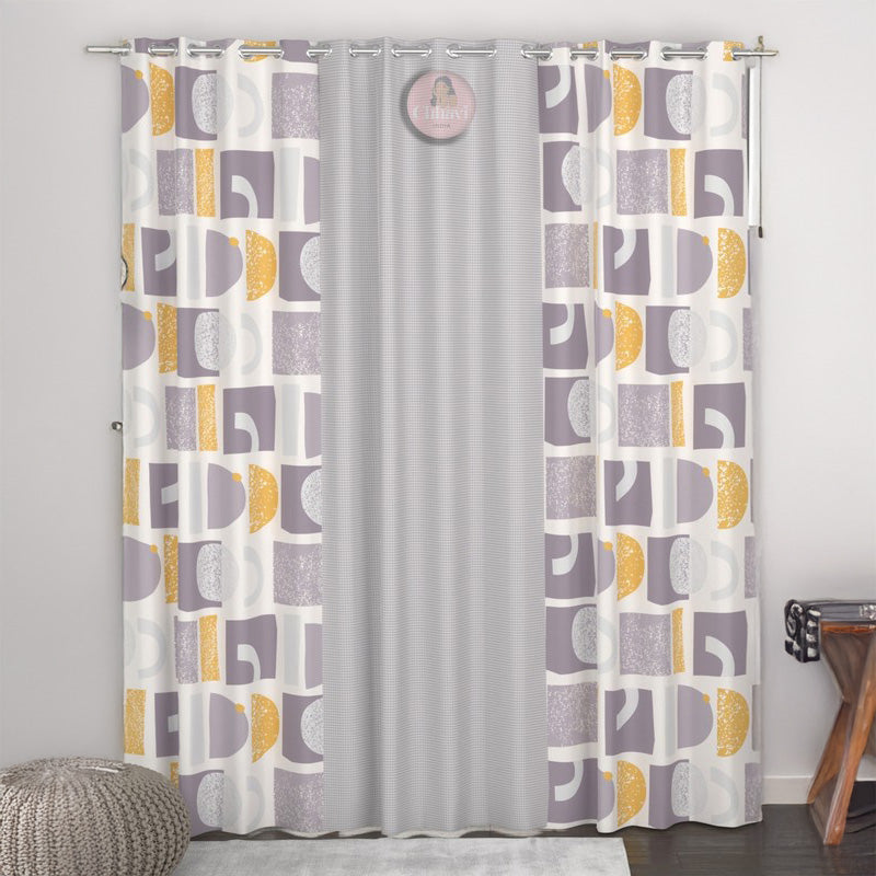 Mono Harmony Curtains - Set of Three - Door - 7 Feet