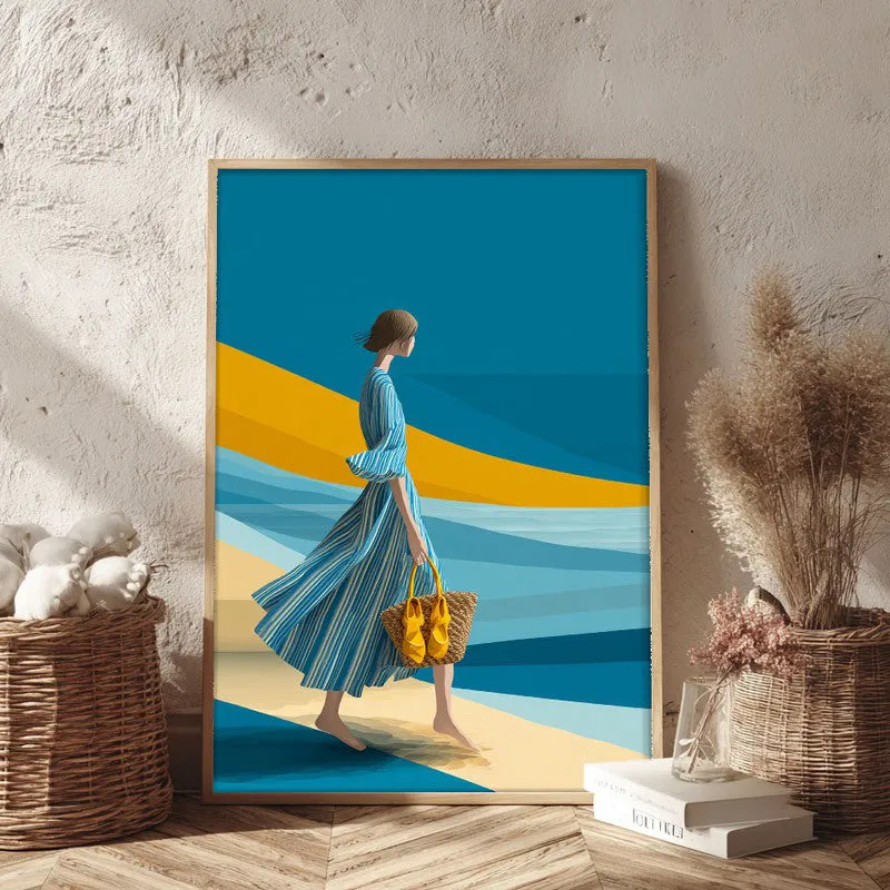 Ocean Air Canvas Wall Painting - Brown Frame media 3