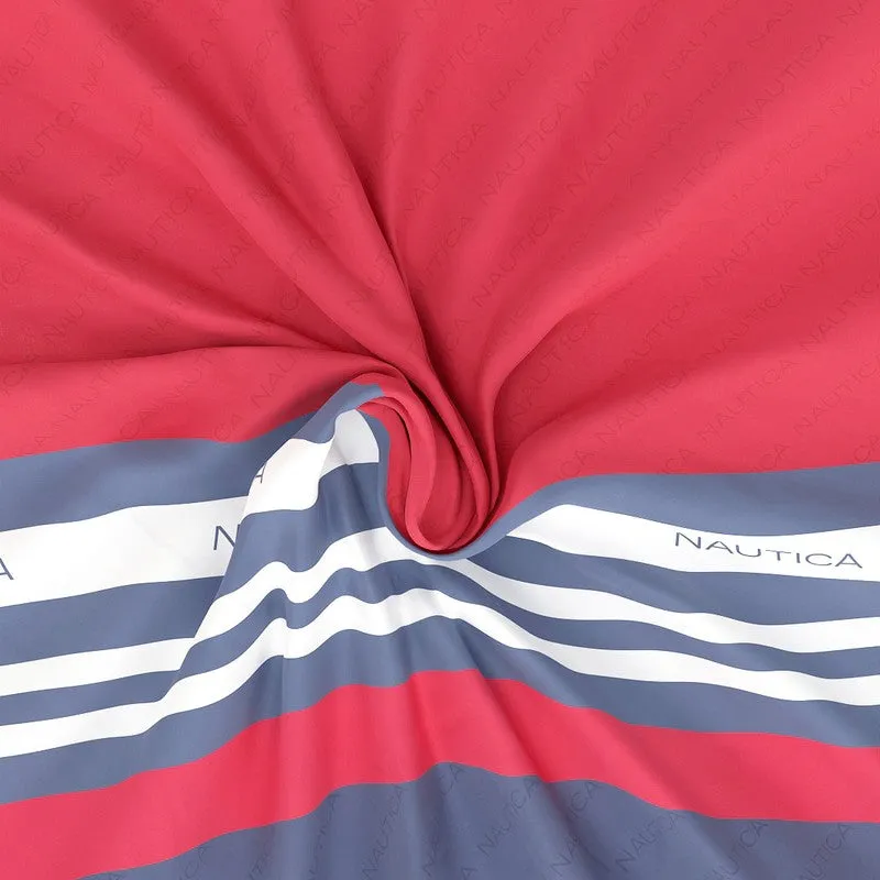 Nautica Stripe Symphony Cotton Bedsheet (Red & Blue) - 160 TC media 6