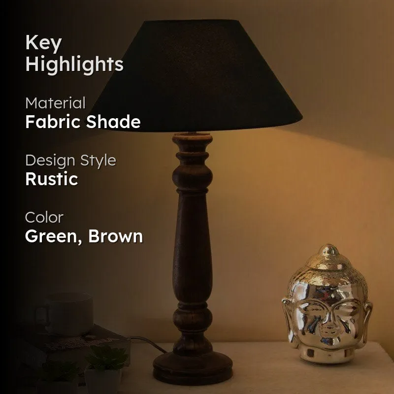 Mabel Antique Fabric Table Lamp - Green,Brown media 2