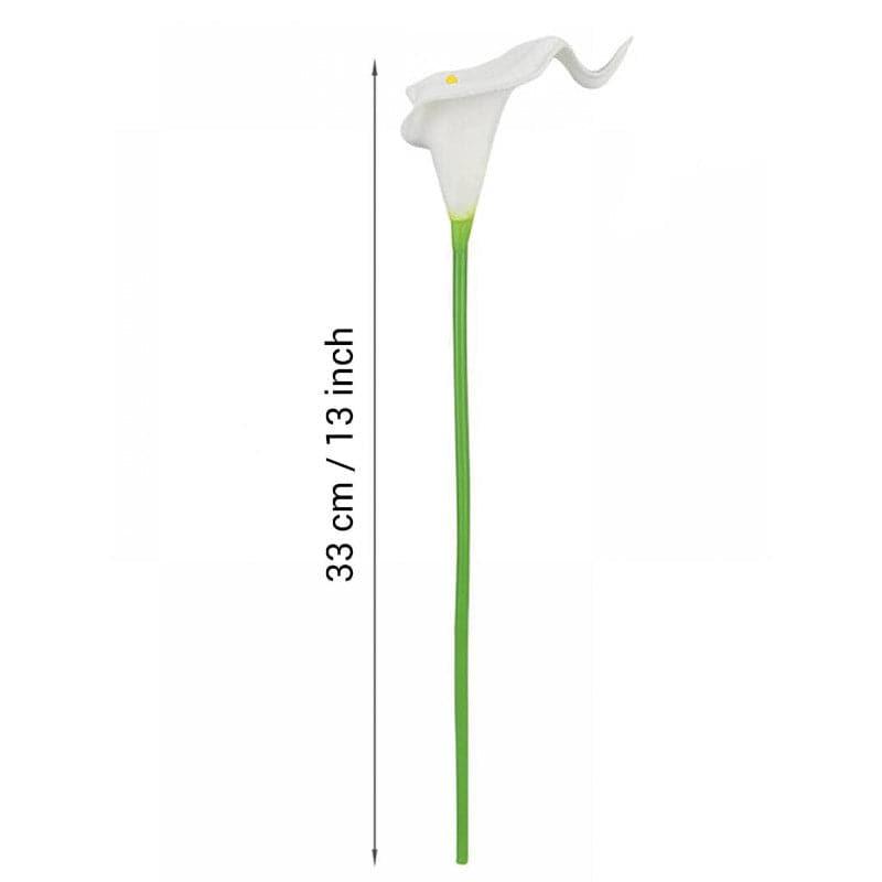 Faux Calla Lily Bunch With Vase (White) - Set Of Ten media 4