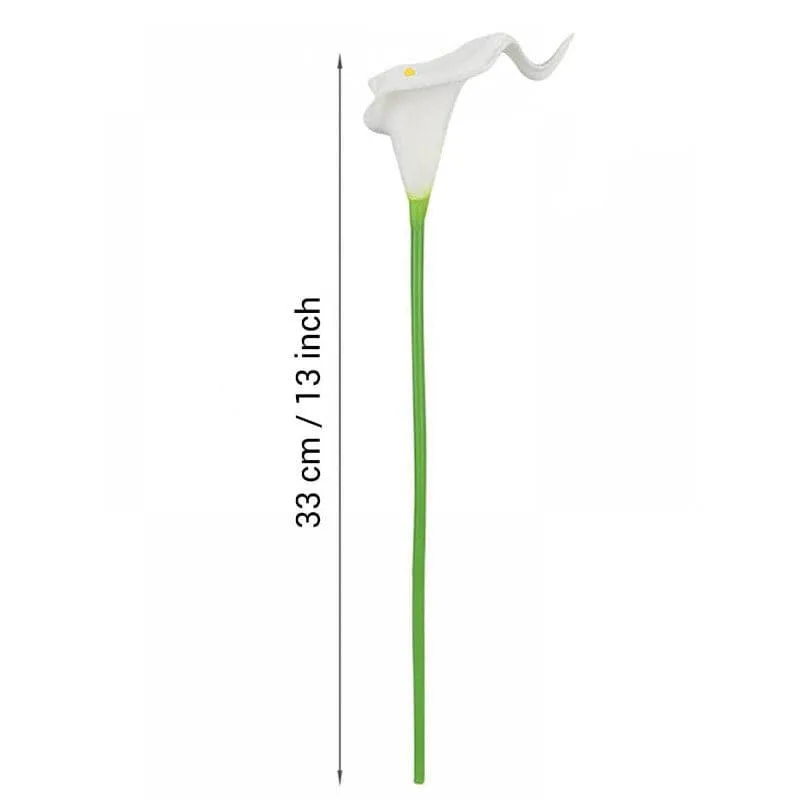 Faux Calla Lily Bunch With Vase (White) - Set Of Ten media 4