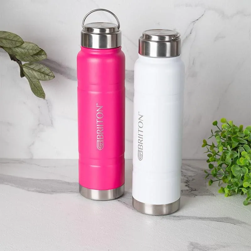 Velno Hot & Cold Thermos Water Bottle (White & Pink, 750 mL Each) - Set Of Two media 1