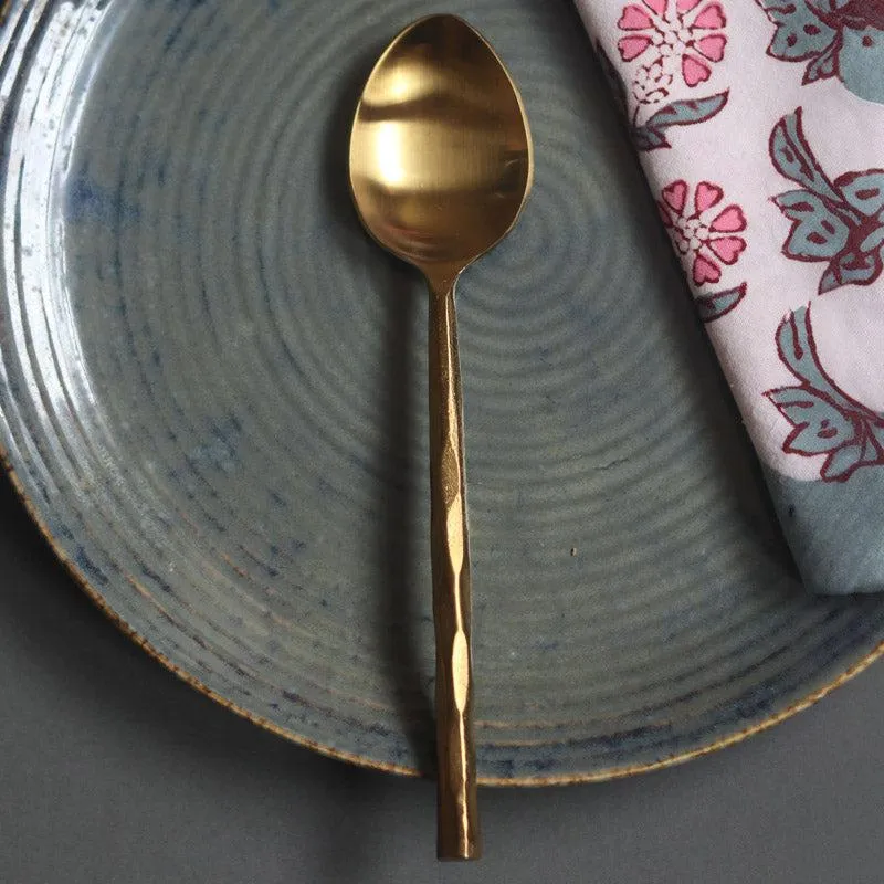 Himo Gold Hammered Dinner Spoon media 3