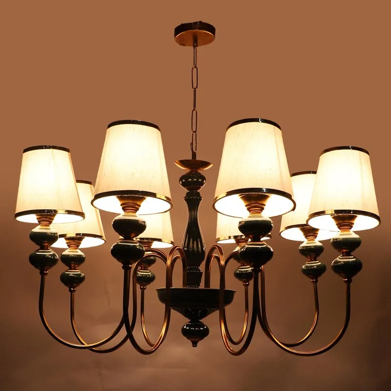 Loona Clustered Iron Chandelier - Blue & White media 6