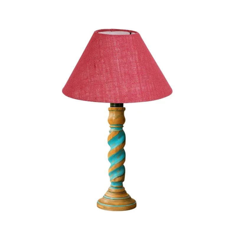 Elara Vela Wooden Table Lamp - Pink media 5