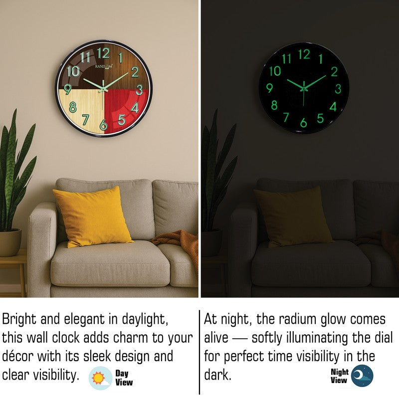 Oaklyn Round Modern Plastic Wall Clock - Multicolor media 5