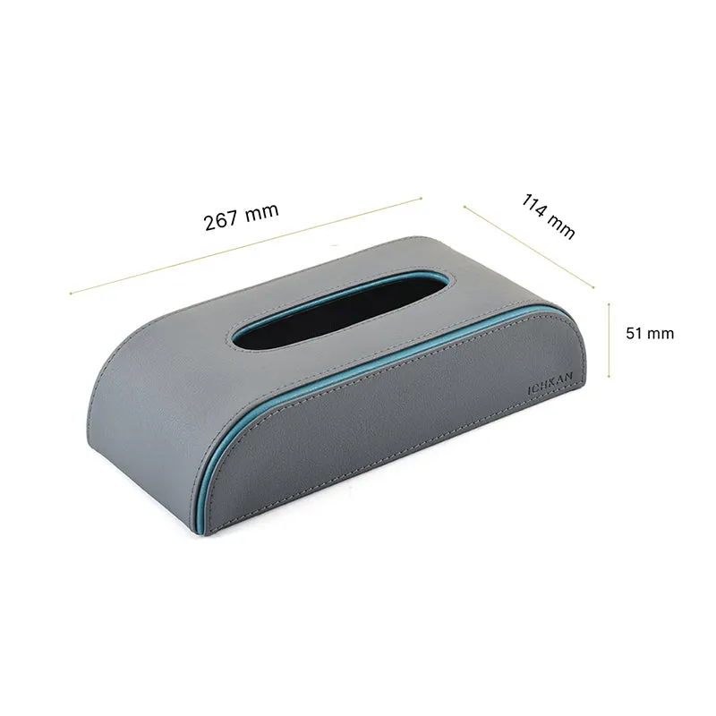Tisca Curve Faux Leather Tissue Box - Grey media 9