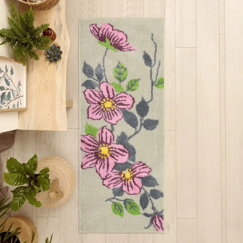 Florale Handtufted Anti-Skid Recycled PET Runner Rug media 6