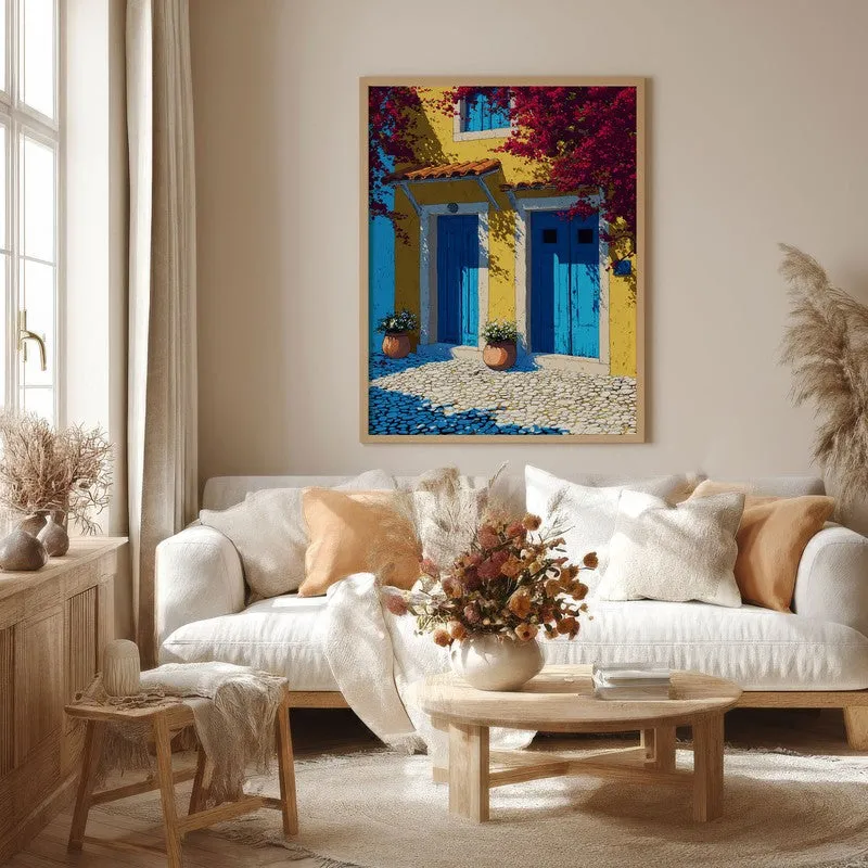 Coastline Hue Canvas Wall Painting - Brown Frame media 4