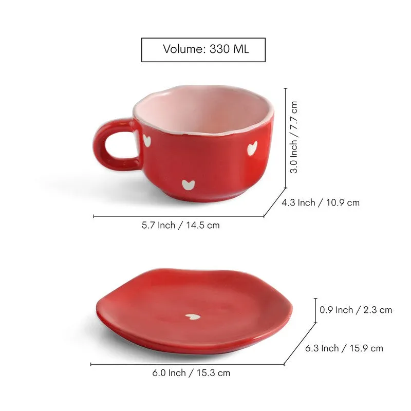Crimsom Charm Cup & Saucer - Set of Four (330 ML) media 7