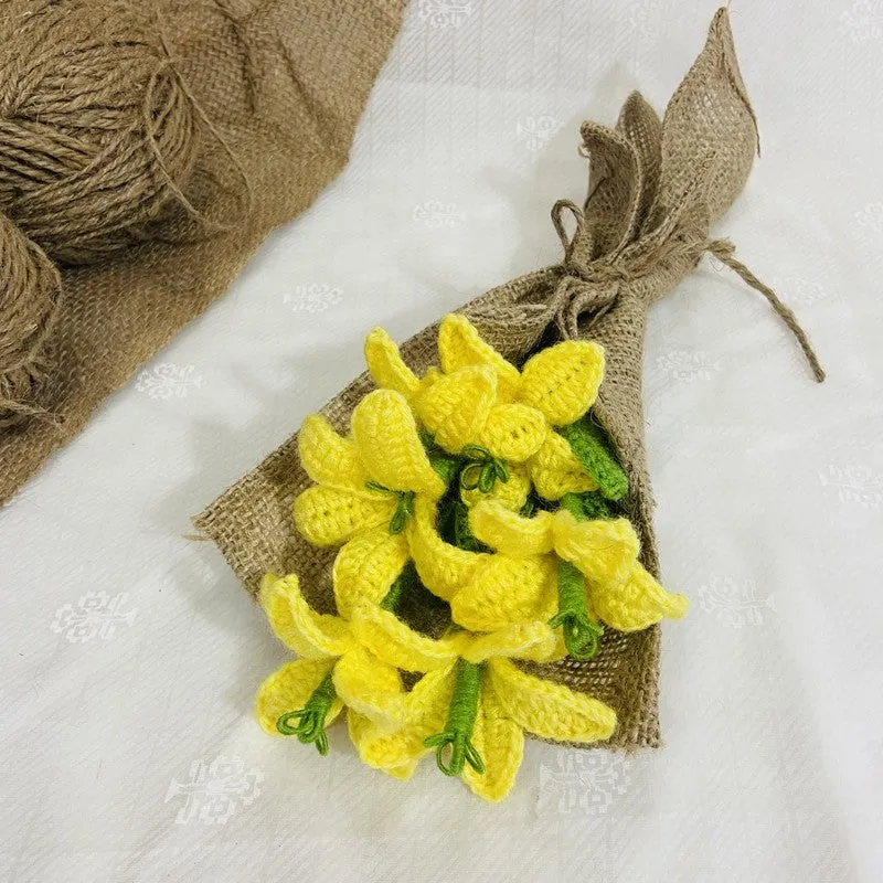 Crochet Handmade Daffodil Bouquet (Yellow) - Set Of Six media 3
