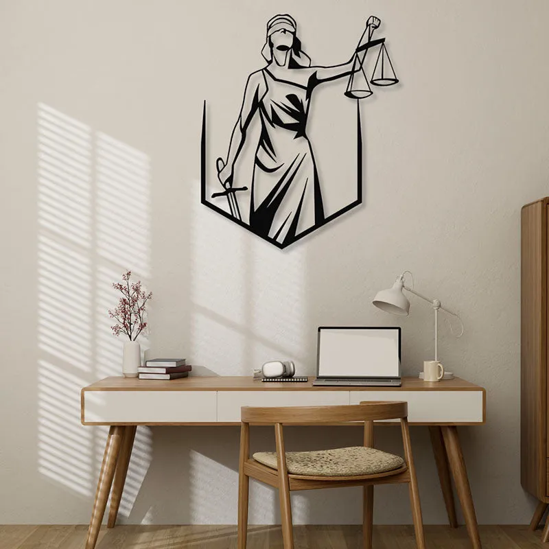 Lady Justice Black Iron Wall Accent media 1