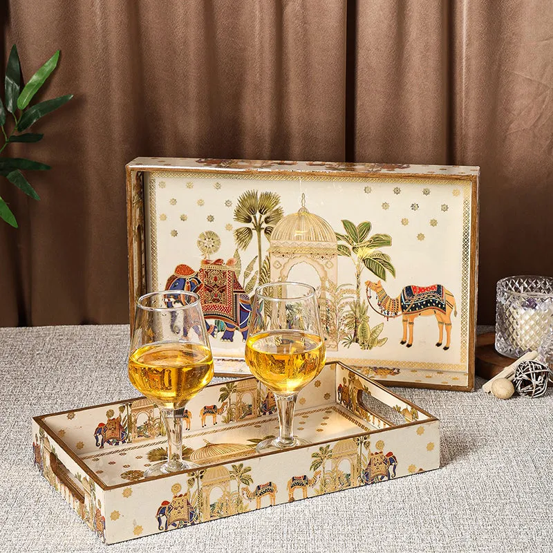 Rajvaha Wood Serving Tray - Set Of Two media 1