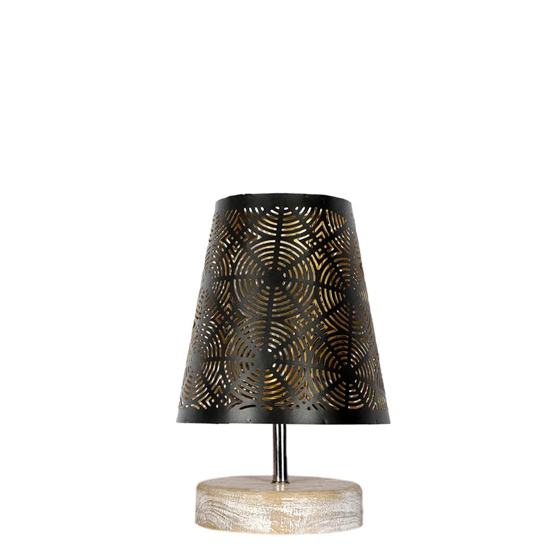 Rexa Etched Metal Table Lamp - Black,Brown media 4