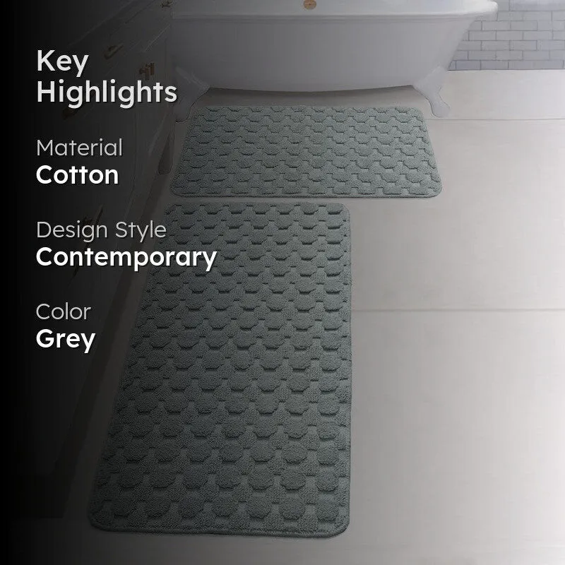 PurePlush Cotton Bath Mats (Grey) - Set of Two media 2