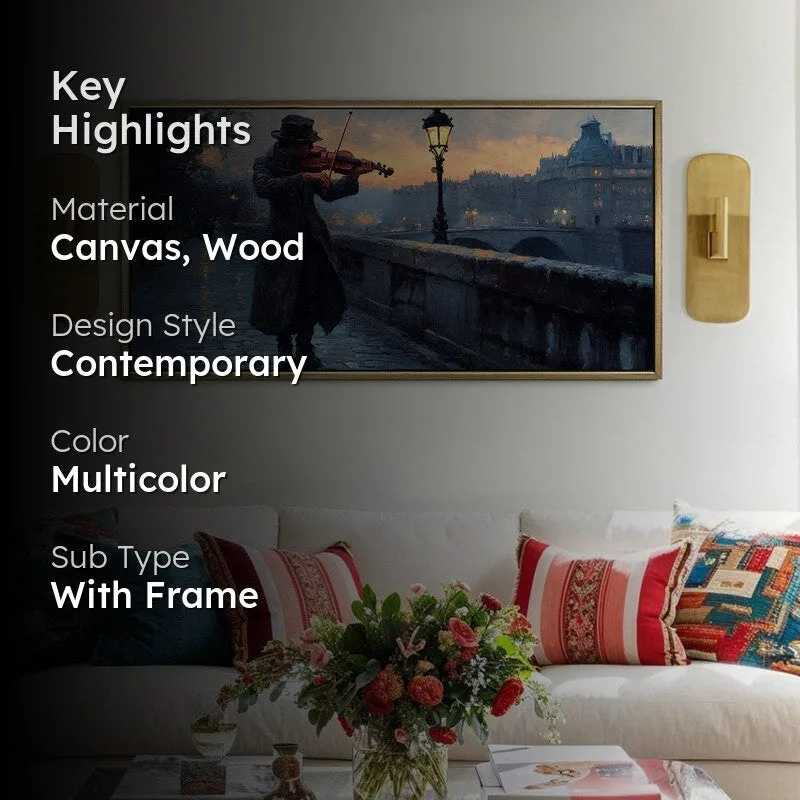 Hushed Harmony Canvas Wall Painting With Frame media 2