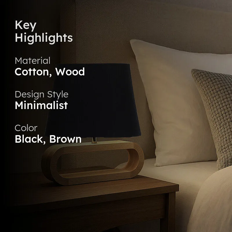 Cotin I Curve Cotton Table Lamp - Black,Brown media 2