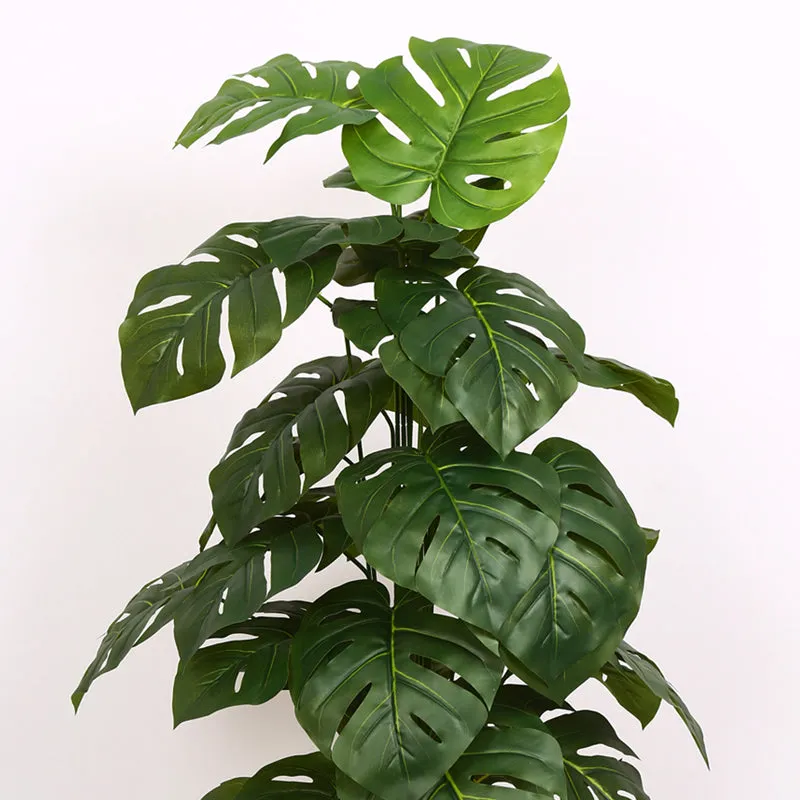 Monever Artificial Monstera With Black Plastic Pot - 4 Feet media 4