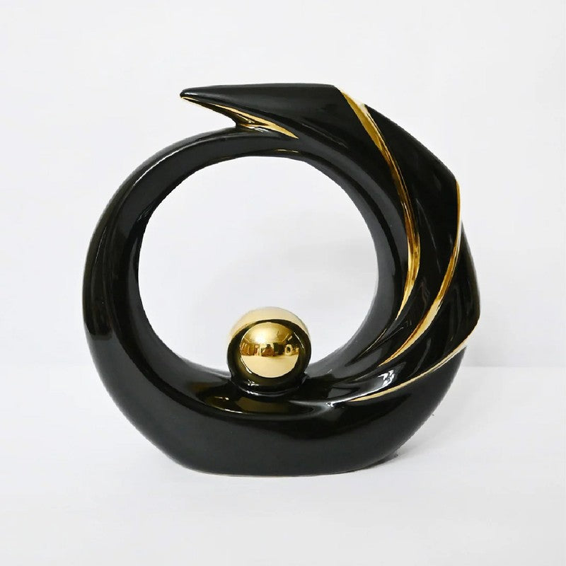Orvix Luxe Curve Decorative Showpiece - Black media 3