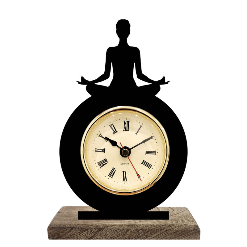 Still Point Iron & Mango Wood Table Clock media 3