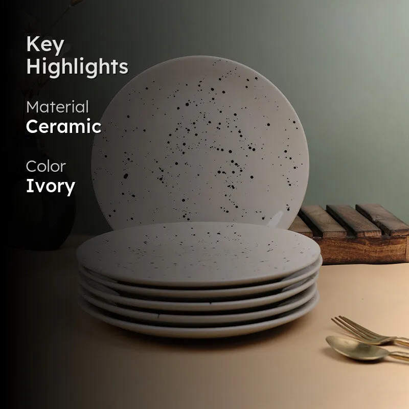 Ink Drops Ceramic Dinner Plate - Set Of Six media 2