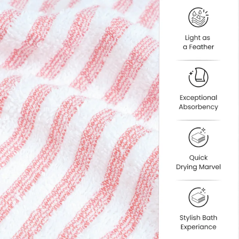 Micro CottonLuxeDry Striped Comfort Bath Towel - Orange & White media 7