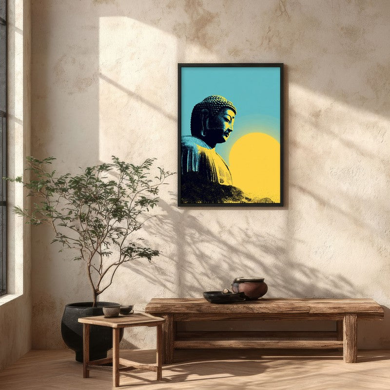 Buddha In Golden Aura IV Archival Paper Wall Painting With Black Frame media 5